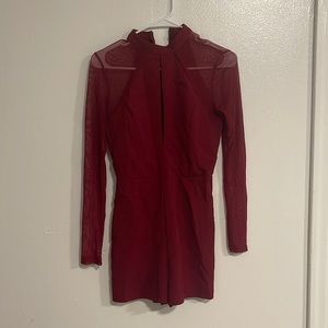 Charlotte Russe Burgendy Red Sheer Romper